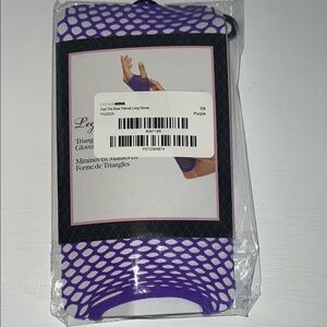 Purple Fishnet Long Gloves